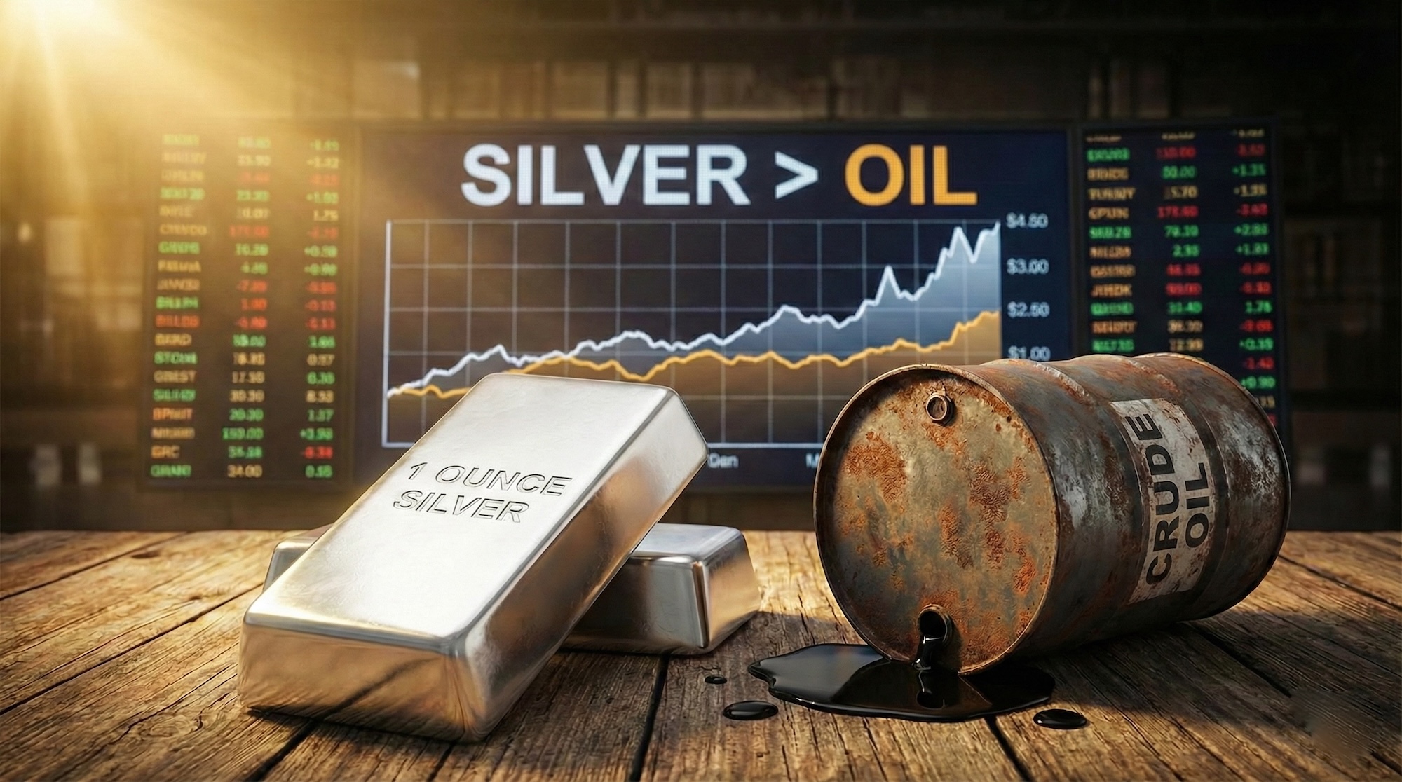 一盎司白银的价格已超过一桶石油